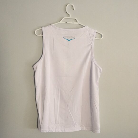 Hoka One One Women's White Sz M Sleeveless Active Stretch Graphic Tank Top - Picture 2 of 8